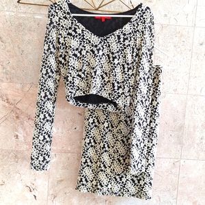 Crop top and fitted skirt set